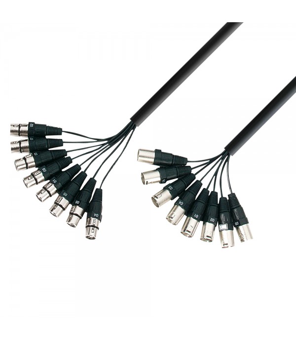 Adam Hall Cables 3 STAR L8 MF 0500 - Multicore Cable 8 x XLR male to 8 x XLR female 5 m