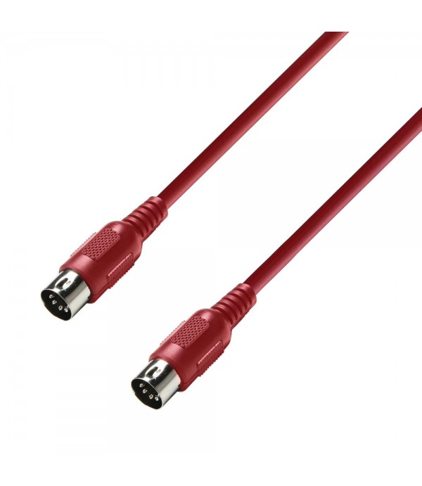 Adam Hall Cables 3 STAR MIDI 0150 RED - MIDI Cable 1.5 m red