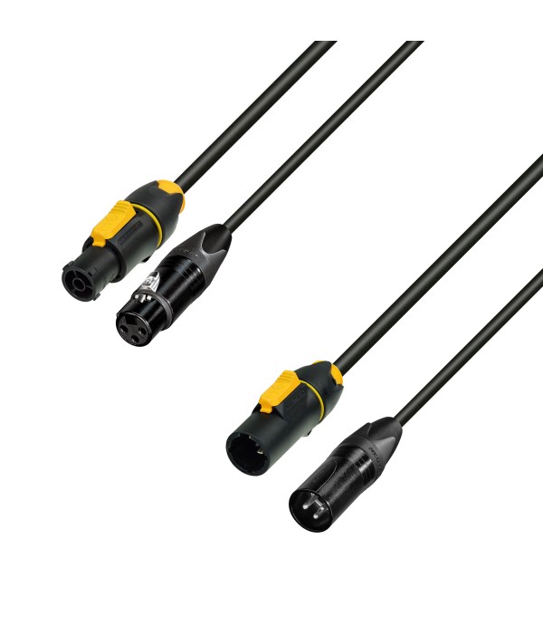 Adam Hall Cables 5 STAR H TCON D 0300 - Hybrid Cable | Power & DMX | Neutrik® XLR 3-pole x TRUE1® | 3 m