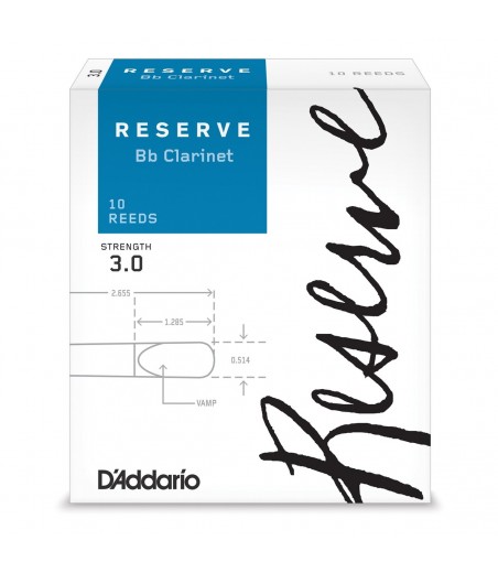 D'Addario Reserve Clarinet Reeds, 3 (10 Pack) D'Addario Reserve Clarinet Reeds, 3 (10 Pack)