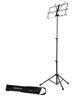 Estante para partitura profissional em robusto aço tubular.