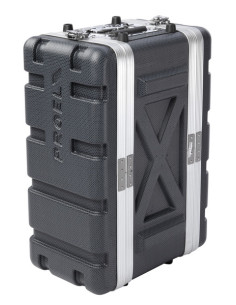 Estojo de rack 19' de baixo perfil - 4U - realizado em polietileno 'FORCE'. Profundidade interior útil: 208 mm