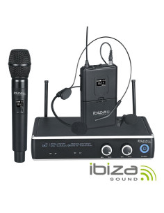 Central Microfone S/ Fios 2 Canais UHF 863.9/864.9mhz IBIZA