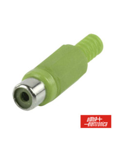Ficha Rca Fêmea Verde C/ Proteção De Cabo