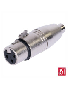 Ficha Adaptadora XLR 3p Fêmea / RCA Fêmea BST