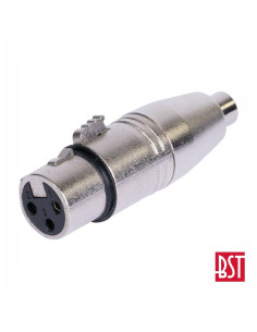 Ficha Adaptadora XLR 3p Fêmea / RCA Fêmea BST