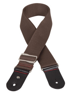 Alça de ombro ajustável composta por dupla camada de algodão reforçado em castanho.