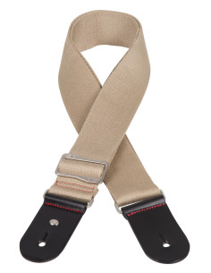 Alça de ombro ajustável composta por dupla camada de algodão reforçado em bege.